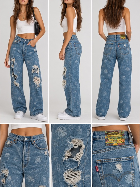 Levi's Denim - Levi’s Haus Miami Ribcage 72693-0026 Laser Custom Jeans W27 L27